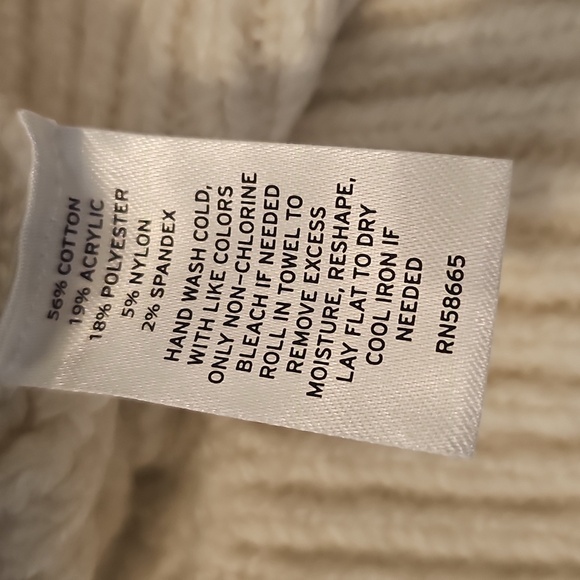 Treasure & Bond Mixed Stitch Fringe Chunky Sweater 1X Ivory Dove New - Picture 8 of 15